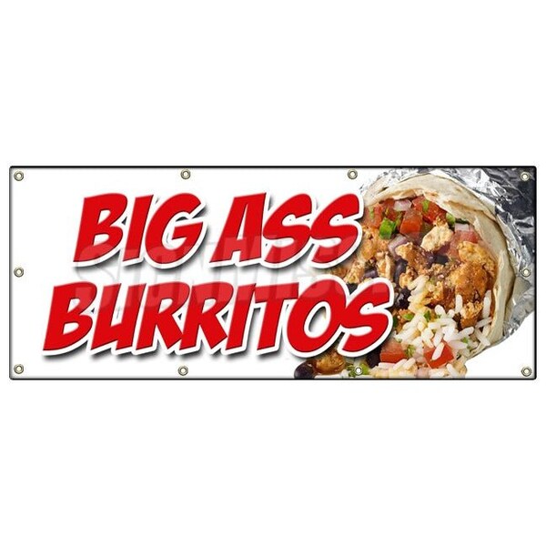 BIG A* BURRITOS BANNER SIGN huge large extra enormous meal mexican eat